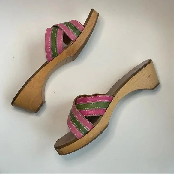 Coach Clog Mule Leather Stripe Sandal - Picture 4 of 16